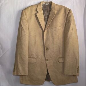 Chaps Men’s Blazer/Jacket , Notch Lapel, Light Tan/Yellow, size 42R